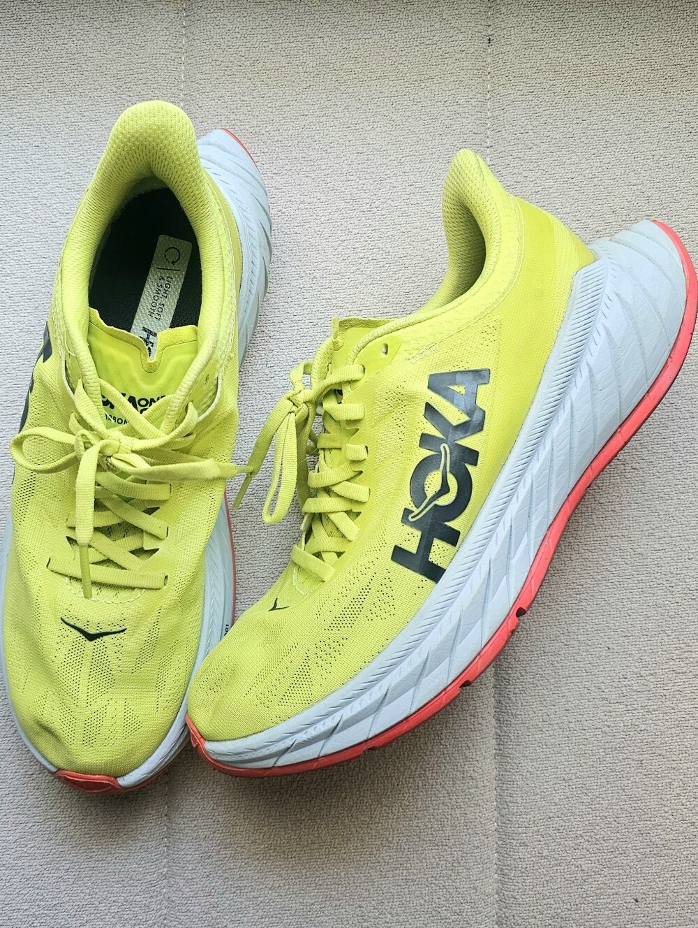 HOKA Carbon X2 Women's Running Sneaker - Neon Yellow - Size 8